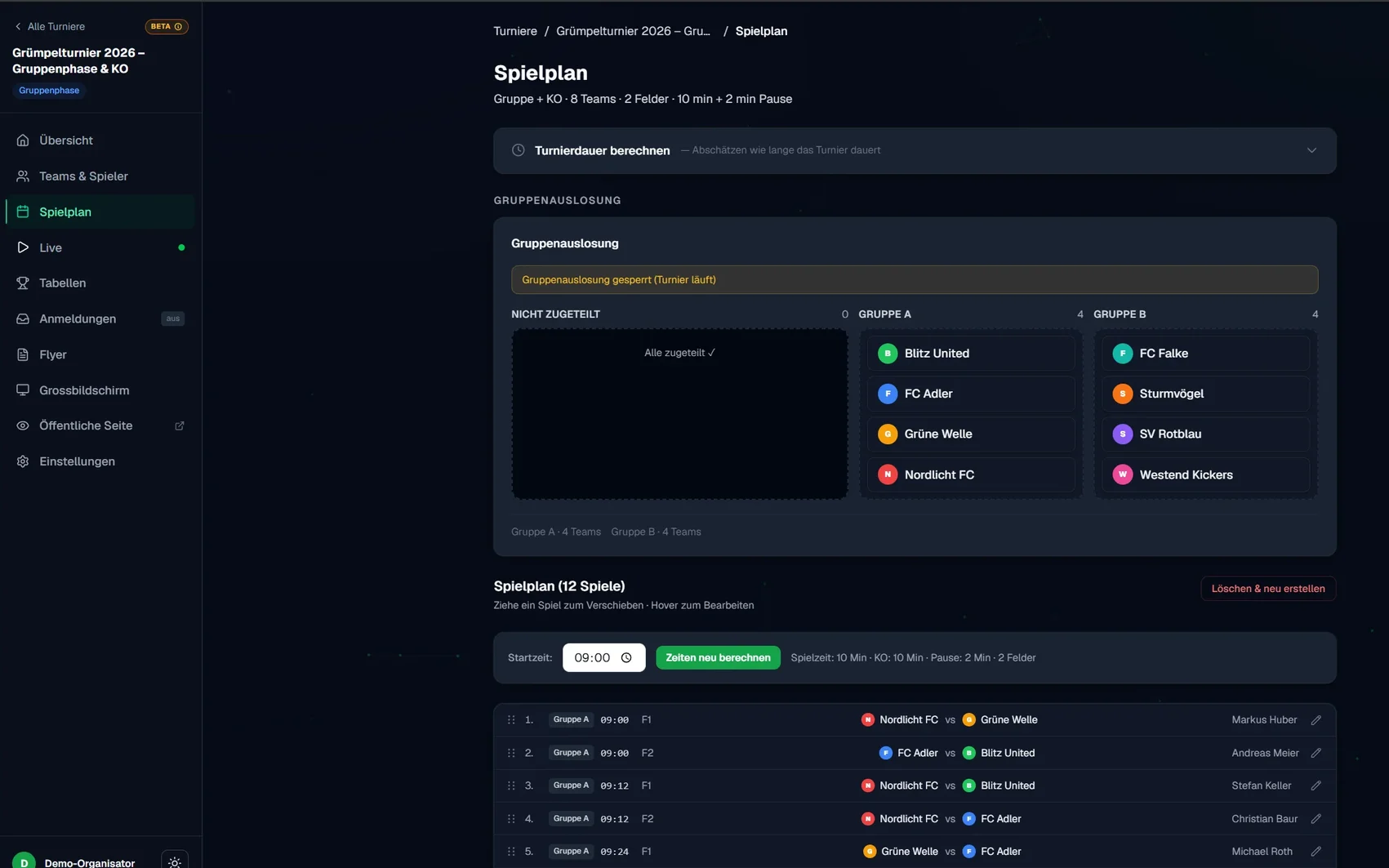 Spielplanerstellung
